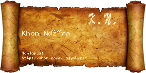 Khon Nóra névjegykártya